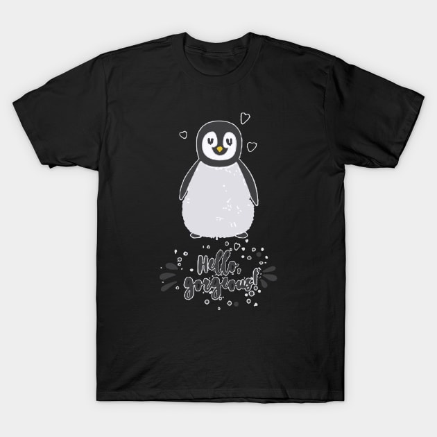 Penguin Cute Logo T-Shirt by widapermata95